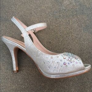 Silver Sparkle Heels